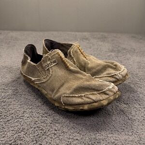 Cushe M Slipper‎ Shoes Mens 8 Brown Canvas Slip On Camo Sole Moc Toe Comfort